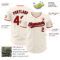 Custom Cream Red-Black Authentic Baseball Jersey