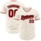 Custom Cream Red-Black Authentic Baseball Jersey