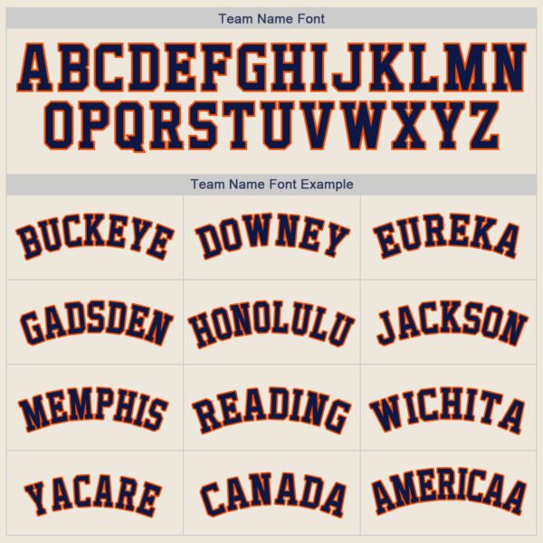 Custom Cream Navy-Orange Authentic Baseball Jersey