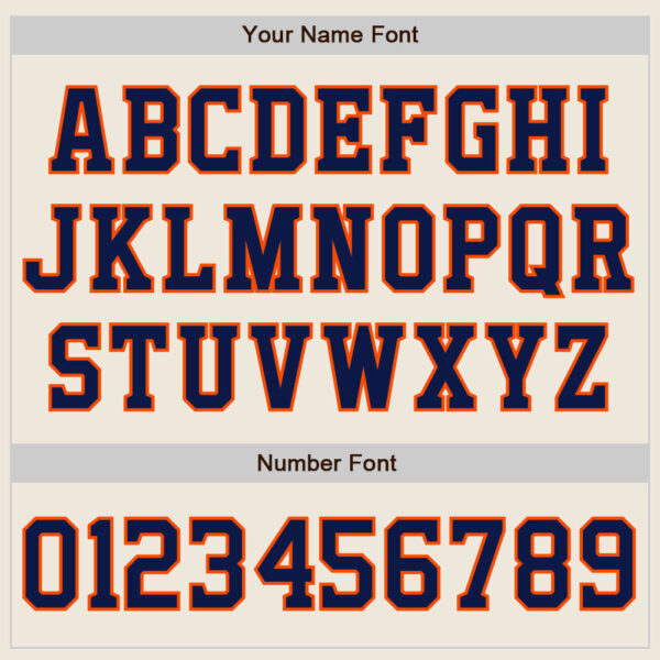 Custom Cream Navy-Orange Authentic Baseball Jersey