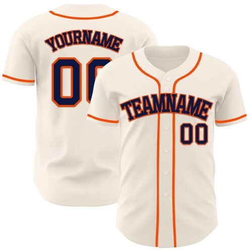 Cream1159_80afb91d-7a3d-450e-a4f6-91a452564c7d Custom Cream Navy-Orange Authentic Baseball Jersey