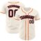 Custom Cream Navy-Orange Authentic Baseball Jersey