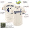 Custom Cream Navy Authentic Baseball Jersey