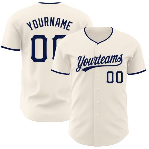 Cream1160_e7b95d46-6887-4976-902d-18274e62acf1 Custom Cream Navy Authentic Baseball Jersey