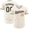 Custom Cream Black-Bay Orange Authentic Baseball Jersey