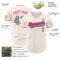 Custom Cream Gray Black-Pink Authentic Baseball Jersey