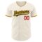 Custom Cream Red Gold-Black Authentic Baseball Jersey
