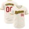 Custom Cream Red Gold-Black Authentic Baseball Jersey