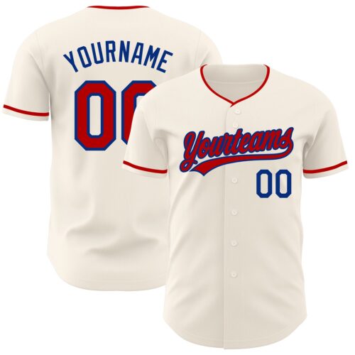 Cream1197 Custom Cream Red-Royal Authentic Baseball Jersey