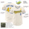 Custom Cream Yellow-Royal Authentic Baseball Jersey