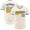 Custom Cream Yellow-Royal Authentic Baseball Jersey