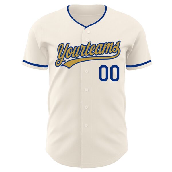 Custom Cream Old Gold-Royal Authentic Baseball Jersey