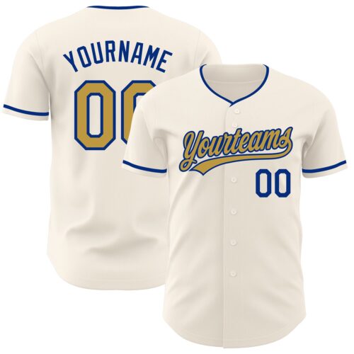 Cream1203 Custom Cream Old Gold-Royal Authentic Baseball Jersey
