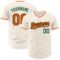 Custom Cream Orange-Green Authentic Baseball Jersey