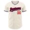 Custom Cream Navy-Red Authentic Baseball Jersey