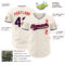 Custom Cream Navy-Red Authentic Baseball Jersey
