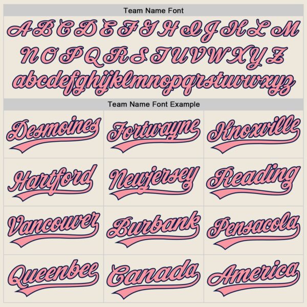 Custom Cream Medium Pink-Navy Authentic Baseball Jersey
