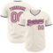 Custom Cream Medium Pink-Navy Authentic Baseball Jersey