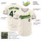 Custom Cream Navy-Neon Green Authentic Baseball Jersey