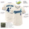 Custom Cream Navy Gray-Teal Authentic Baseball Jersey