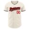 Custom Cream Black-Red Authentic Baseball Jersey