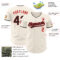 Custom Cream Black-Red Authentic Baseball Jersey