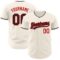 Custom Cream Black-Red Authentic Baseball Jersey