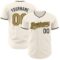 Custom Cream Old Gold-Black Authentic Baseball Jersey