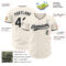 Custom Cream Black-Gray Authentic Baseball Jersey