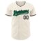 Custom Cream Kelly Green-Black Authentic Baseball Jersey