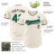 Custom Cream Kelly Green-Black Authentic Baseball Jersey
