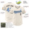 Custom Cream Light Blue-Black Authentic Baseball Jersey