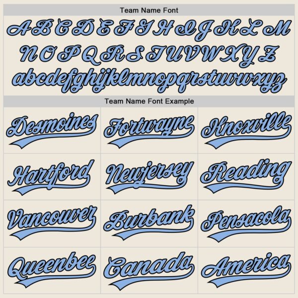 Custom Cream Light Blue-Black Authentic Baseball Jersey