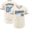 Custom Cream Light Blue-Black Authentic Baseball Jersey