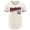 Custom Cream Crimson-Black Authentic Baseball Jersey