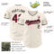 Custom Cream Crimson-Black Authentic Baseball Jersey