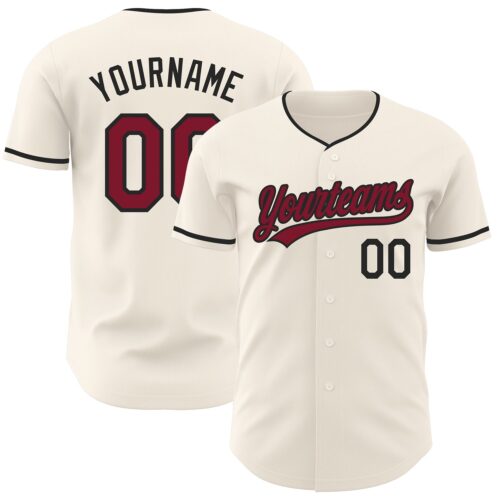 Cream1226 Custom Cream Crimson-Black Authentic Baseball Jersey