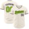 Custom Cream Neon Green-Black Authentic Baseball Jersey