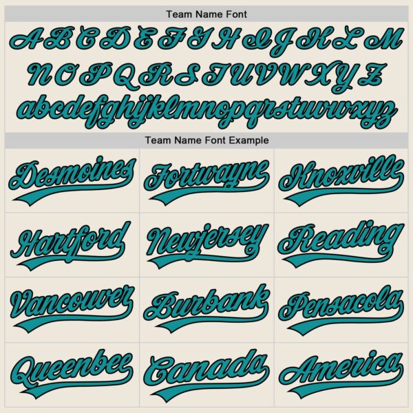 Custom Cream Teal-Black Authentic Baseball Jersey