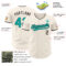 Custom Cream Aqua-Black Authentic Baseball Jersey