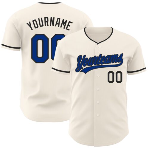 Cream1230 Custom Cream Royal-Black Authentic Baseball Jersey