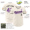 Custom Cream Medium Purple-Black Authentic Baseball Jersey