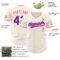 Custom Cream Purple-Pink Authentic Baseball Jersey