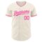Custom Cream-Pink Authentic Baseball Jersey