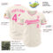 Custom Cream-Pink Authentic Baseball Jersey