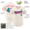 Custom Cream Teal Black-Pink Authentic Baseball Jersey