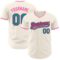Custom Cream Teal Black-Pink Authentic Baseball Jersey