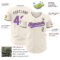 Custom Cream Medium Purple-Steel Gray Authentic Baseball Jersey
