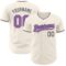 Custom Cream Medium Purple-Steel Gray Authentic Baseball Jersey