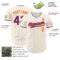 Custom Cream Purple-Orange Authentic Baseball Jersey